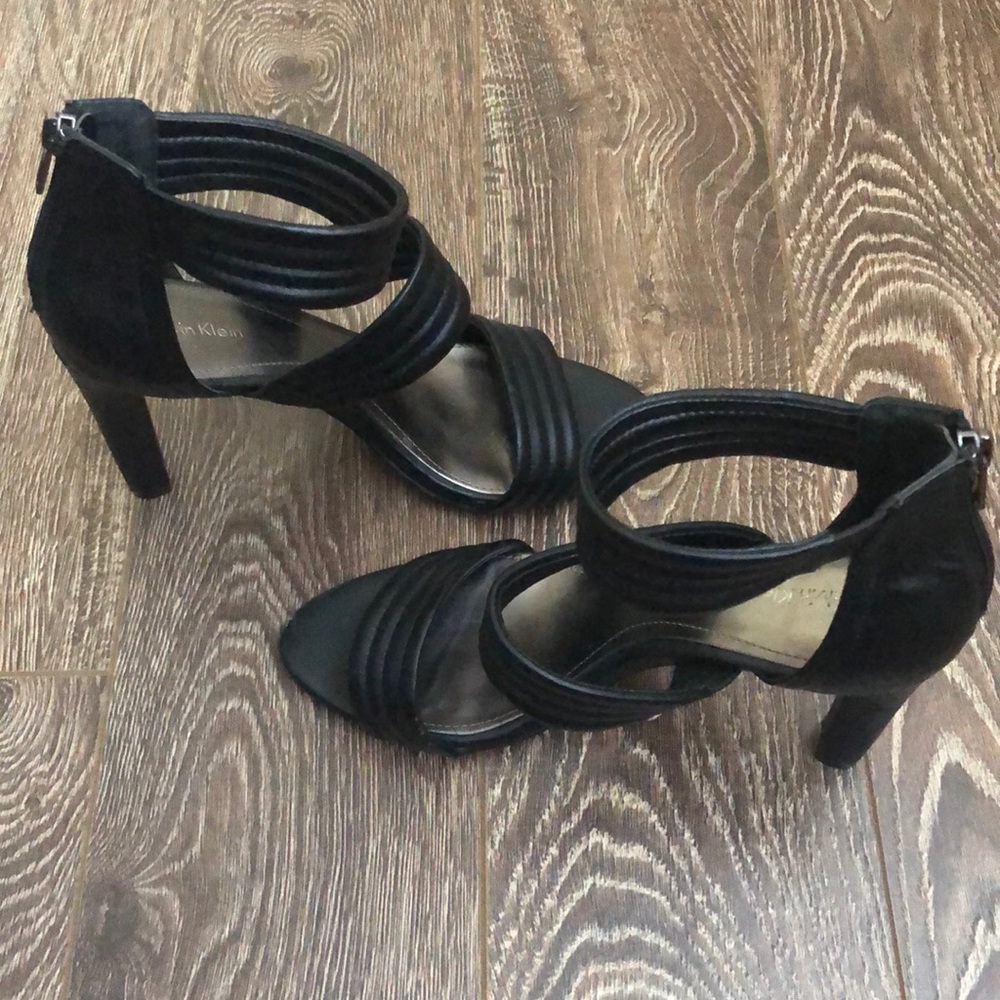 Calvin Klein Black Opentoe Heels - Picture 3 of 4